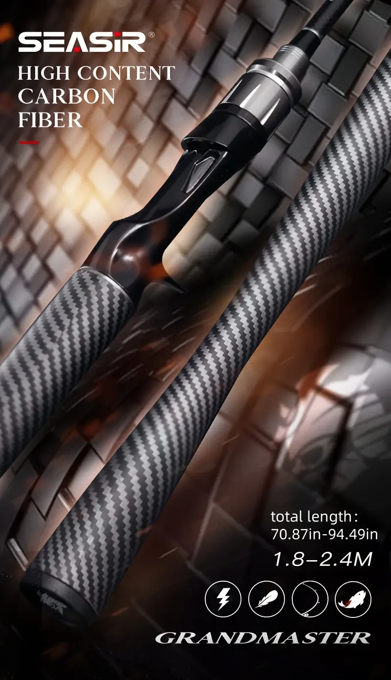 SEASIR GRANDMASTER 6000g Super Drag Carbon Fiber Fishing Rod  Durable, High-Performance Spinning Rod for Saltwater and Freshwater Fishing