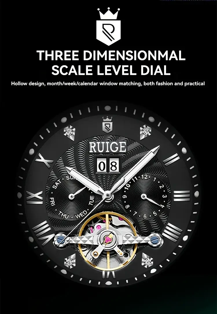 RUIGE Luxury Automatic Mechanical Women's Watch: Elegance and Precision Combined