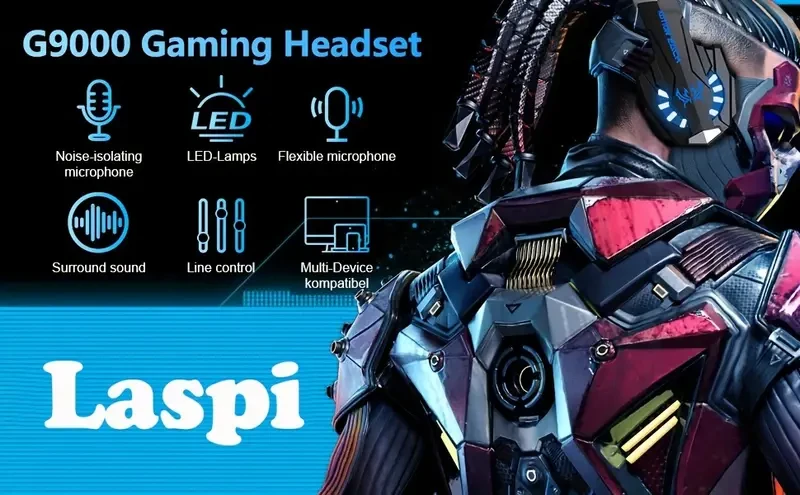 Laspi G9000 Stereo Gaming Headset: Immersive Sound and Comfort for Gamers