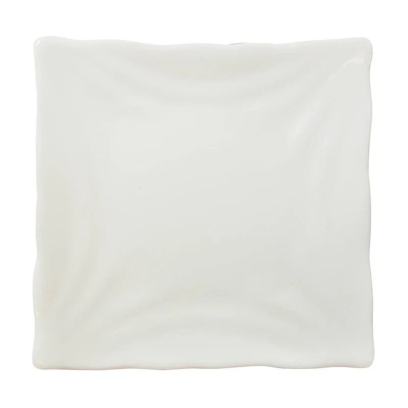 Crockery Square Platter White 8"