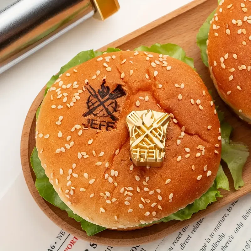 CRAWELL Personalized Branding Iron High-End Brass Stamp for Burgers, BBQ & More