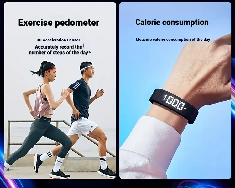 FASSUN Unisex Smart Watch Multifunction Digital Sports Watch with Alarm and Step Counter