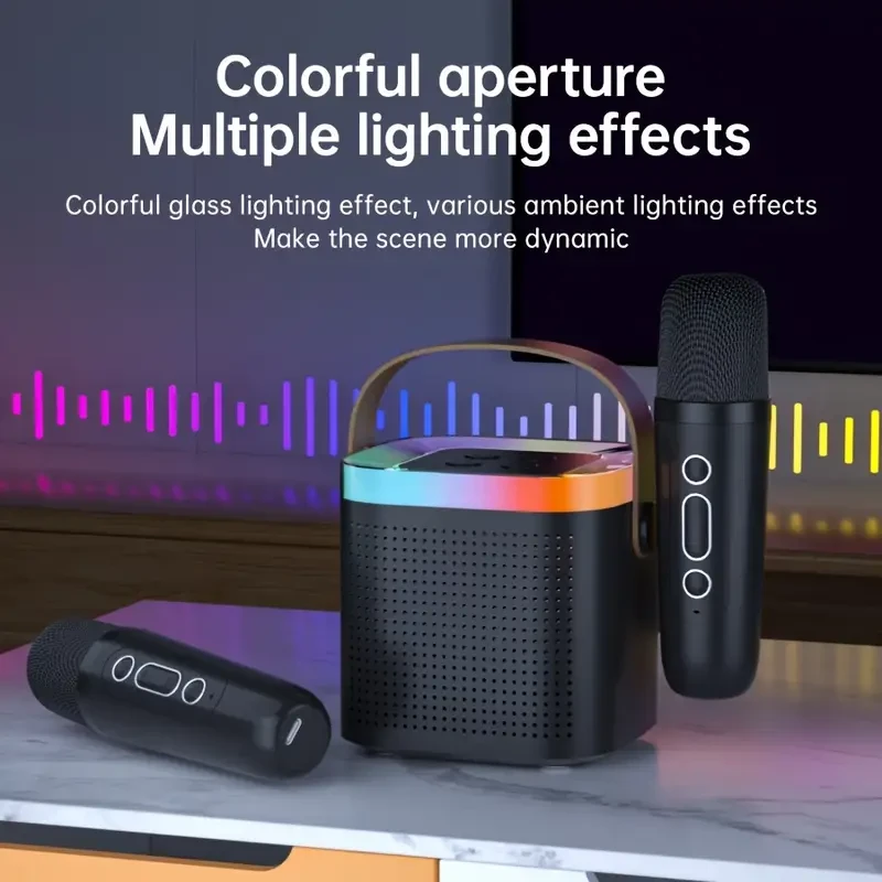 TANALAZ Portable Wireless Karaoke Speaker System Type-C Rechargeable with Wireless Microphone & Bass Boost