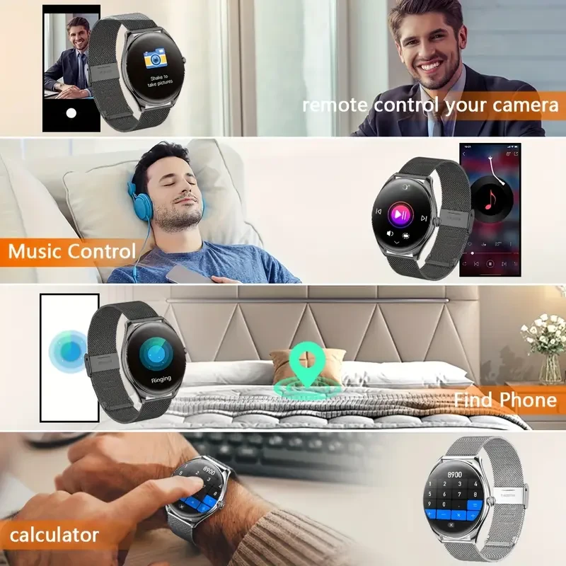 Fenke Ultra-Thin Voice Smartwatch  AMOLED HD Display, Wireless Calling & 100+ Sports Modes