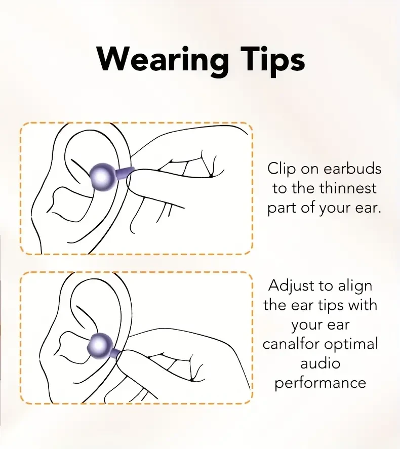 MINISO MS201 BT V6.0 Wireless Translator Ear Clip-On Buds 60H Battery, Touchscreen Case & AI Translation
