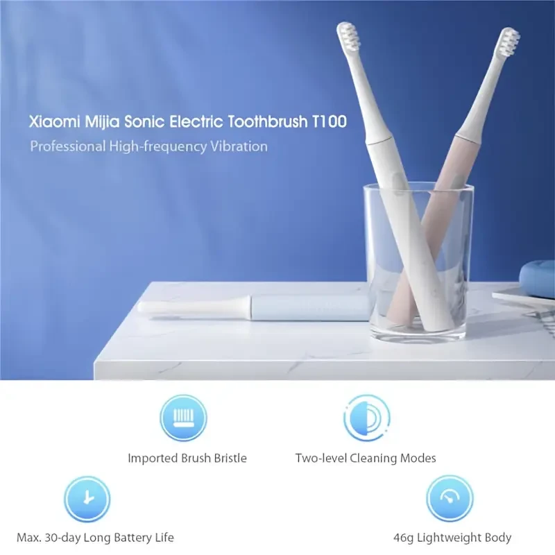 Xiaomi T100 Electric Toothbrush  16 500 Vibrations per Minute, USB Rechargeable & Soft Bristles