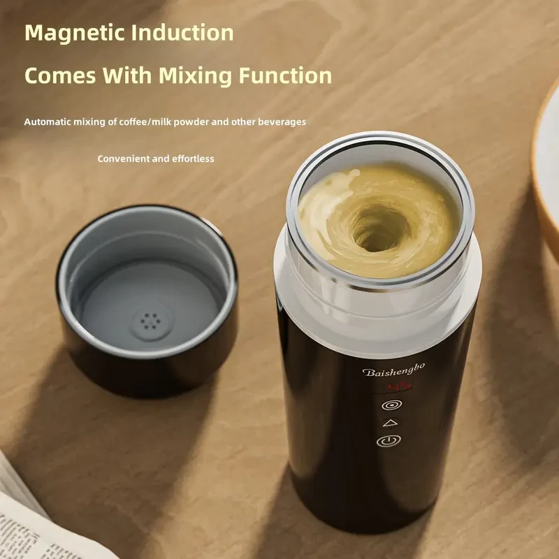 LIZAIOK 12V Portable Electric Kettle (420 ml) Car Plug, Insulated Travel Cup