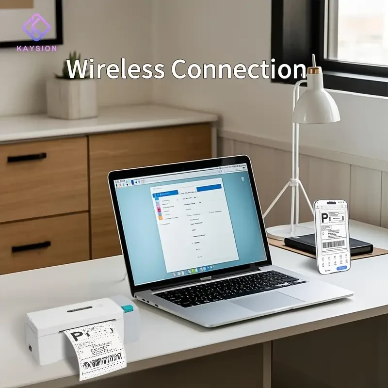 KAYSION SK45 Desktop Label Printer  4" x 15.24 cm Thermal, Wireless, Home & Business Ready