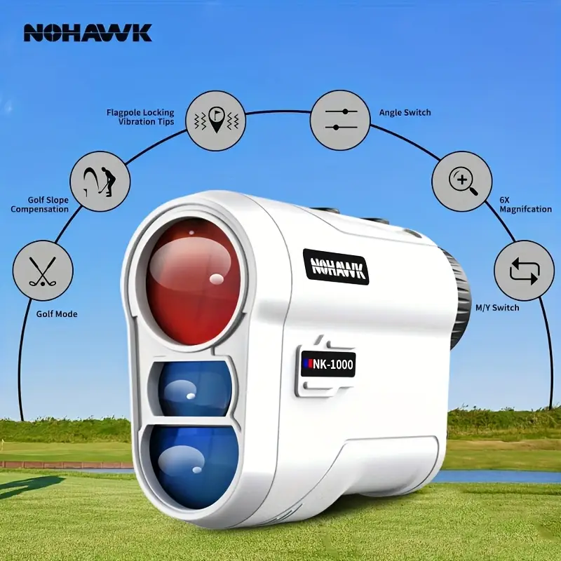 NOHAWK 914.4 m Golf Laser Rangefinder  Flag Lock, Slope Compensation, USB-Rechargeable