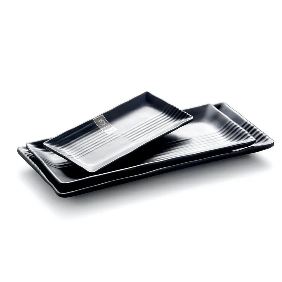 Melamine Rectangle Platter Black 12"