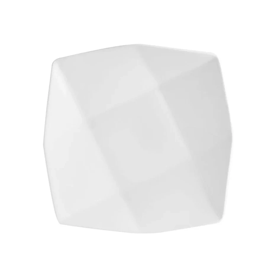 Crockery Plate Checkered White 8"