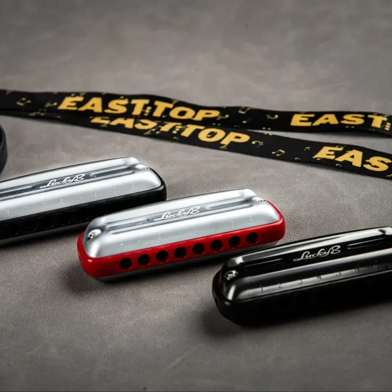 Easttop LUCKY 8  8-Hole Metal Recorder (Brass Body, Copper Base Plate) with Lanyard & Felt Bag