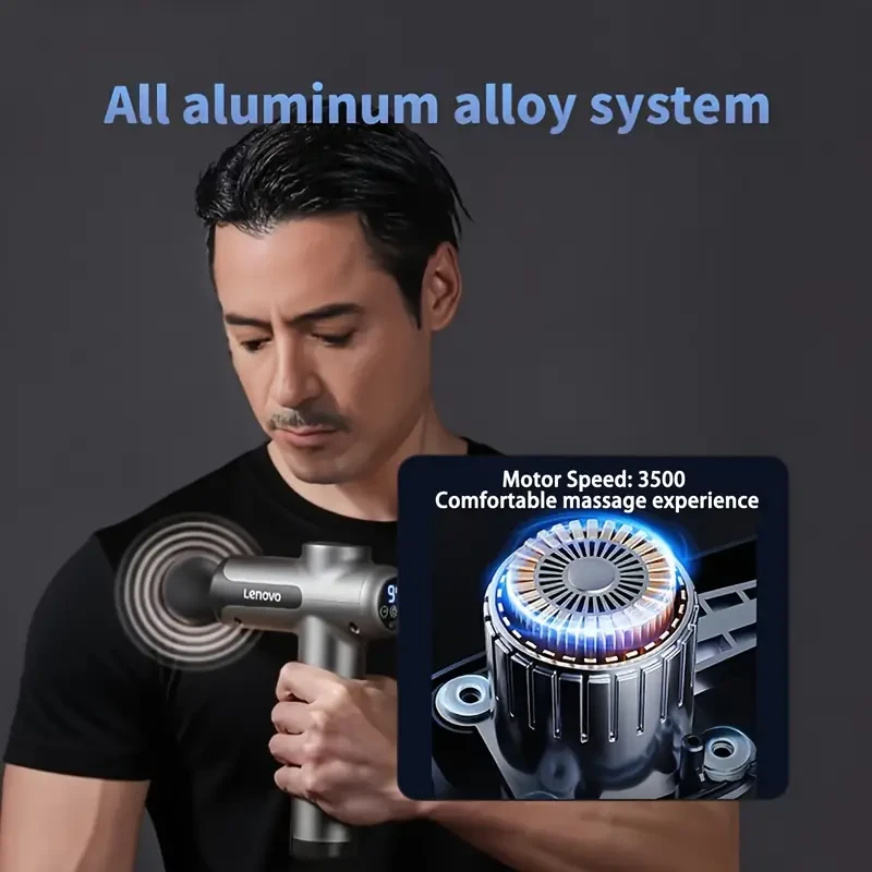 Quiet Percussion Massage Gun 8 Heads, USB Rechargeable, Compact Handheld Relief