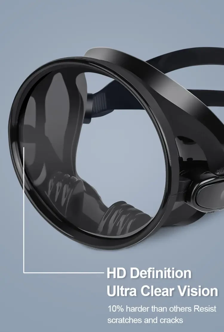 QINGSONG Classic Round Snorkel Mask Frameless, Wide View, Soft Silicone