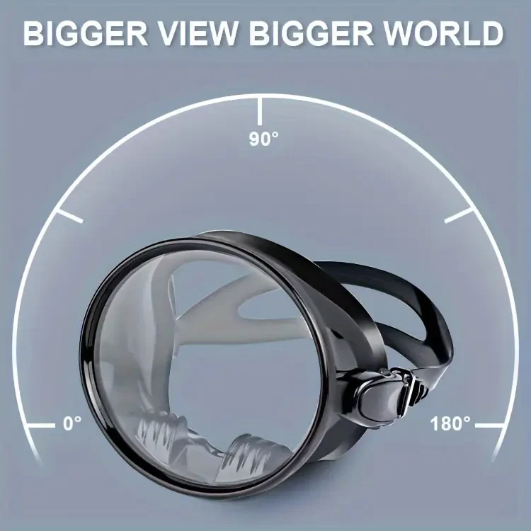 QINGSONG Classic Round Snorkel Mask Frameless, Wide View, Soft Silicone