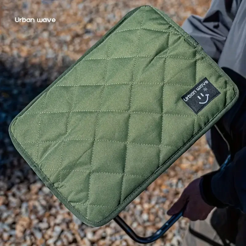 URBANWAVE Portable Folding Stool  Lightweight Aluminum Alloy, Quilted Square Seat