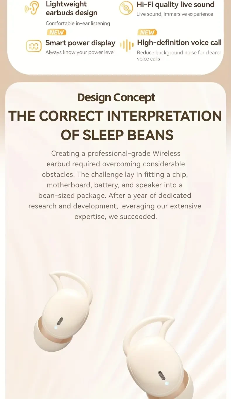 Acer OHR507 Wireless Sleep-Friendly Earbuds  Comfort, Clarity & Long Battery Life