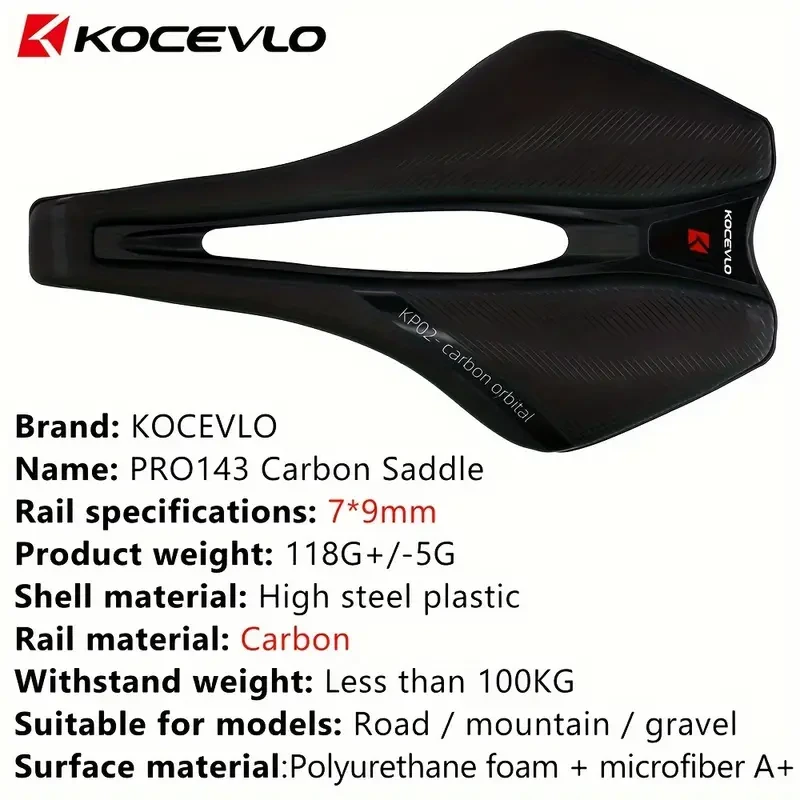 KOCEVLO Bicycle Saddle Lightweight Carbon Comfort for Smooth, Stable Rides