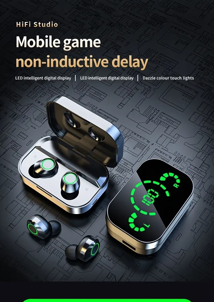 LAN XUN TWS Wireless Earbuds (2025 Model)  LED Display, Hi-Fi Sound & Long Battery Life