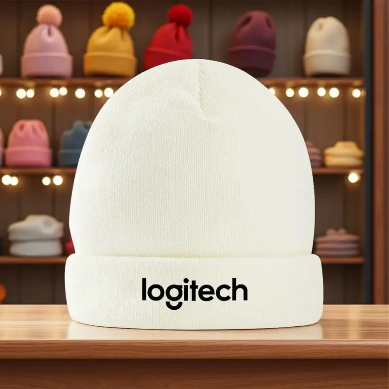 Logitech Branded Stretchy Knit Beanie Hat  Warm, Stylish & Officially Branded
