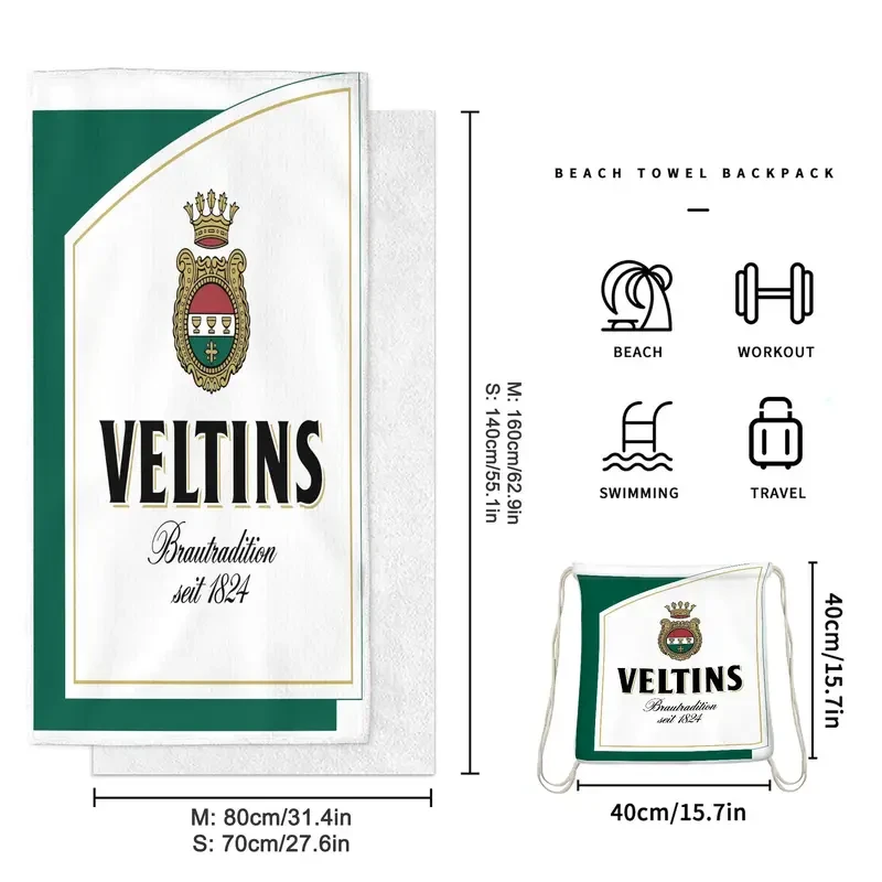 Veltins Pilsener 2-in-1 Foldable Beach Towel & Storage Bag  Functional, Stylish & Travel-Ready