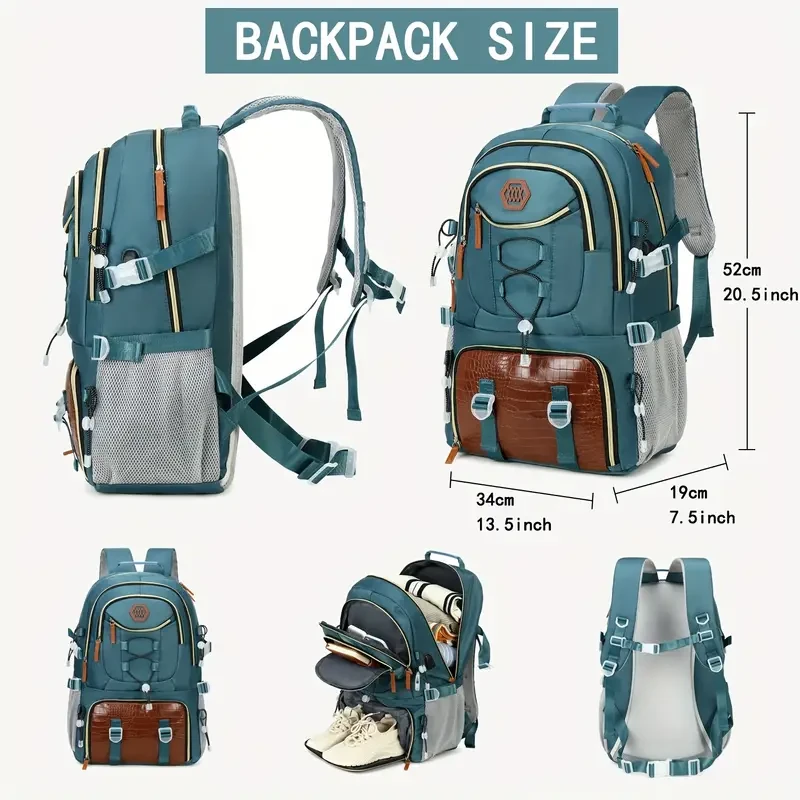 ENOSHI 40L Large Capacity Backpack  Heavy-Duty Travel, Hiking, and Camping Backpack with Laptop & Shoe Compartments