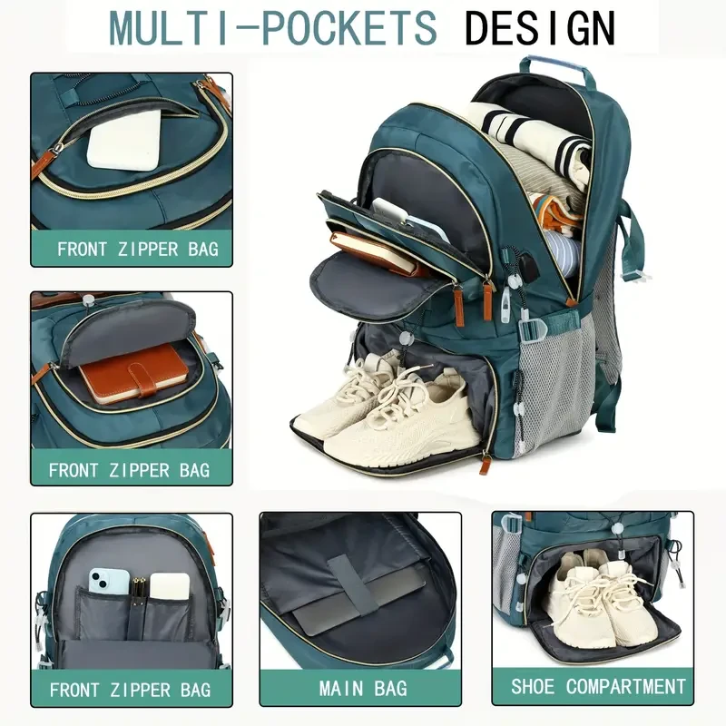 ENOSHI 40L Large Capacity Backpack  Heavy-Duty Travel, Hiking, and Camping Backpack with Laptop & Shoe Compartments