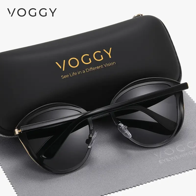 VOGGY Retro Butterfly Polarized Fashion Glasses Stylish Metal Frame Sunglasses for Men & Women