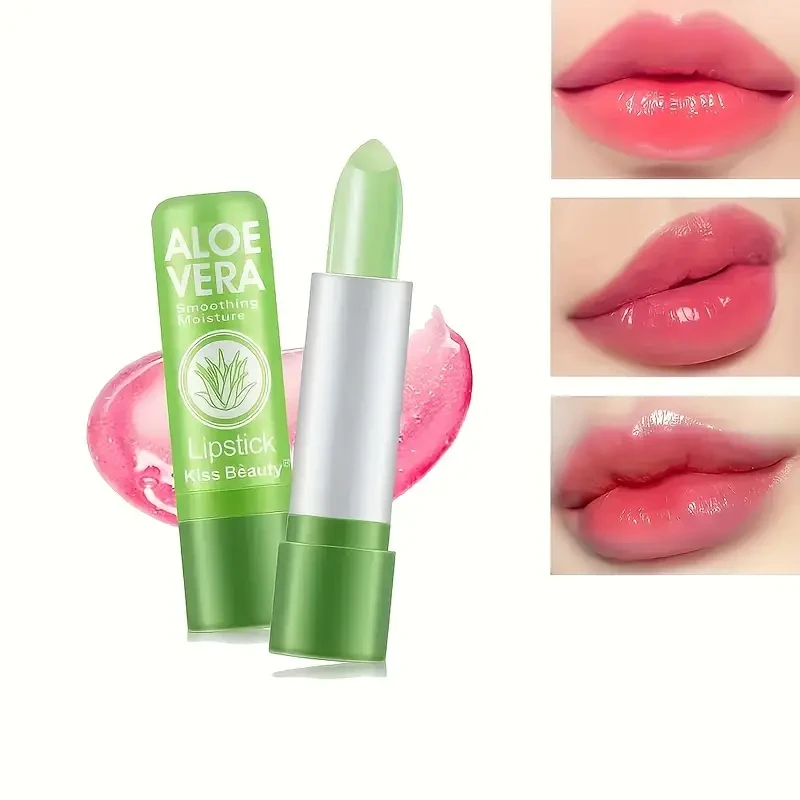 12pcs Aloe Vera Tinted Lip Balm  Replenishing Matte Finish with Thermochromic Jelly Lipstick for All Skin Types