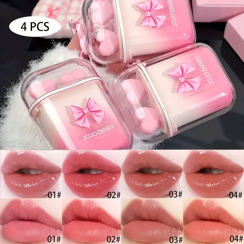 JOJO DIARY Sweetheart Lip Gloss Set Mirror Gloss with Long-Lasting Color and Matte Finish