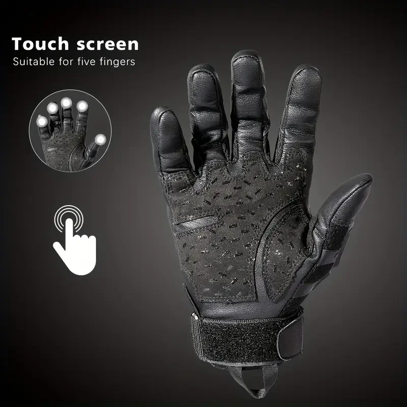 Meromibe Men's Touch Screen Rubber Gloves Full Finger Gloves for Outdoor Sports and Halloween Costume