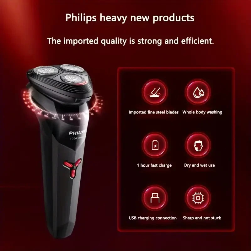 Philips Shaver Series 1000 Electric Hair Remover S1113  PowerCut Blade with ContourFlex Razor Head for Smooth, Professional Shaving