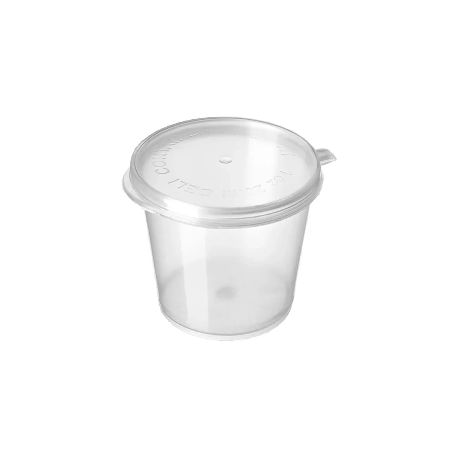 PP Sauce Cup with Hinged Lid 1.5oz 44ml 50pcs