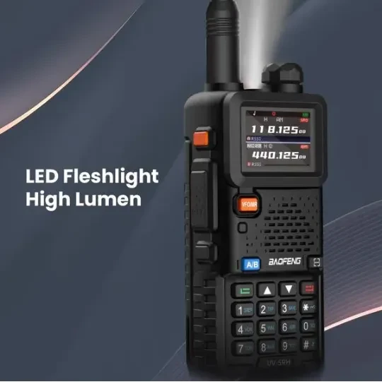 BAOFENG UV-5RH 10w GMRS Ham Radio With Long Range Walkie Talkies, Multifunctional Use, USB-C Charging, 999 Channels, Colorful LCD Display, Audio Produces