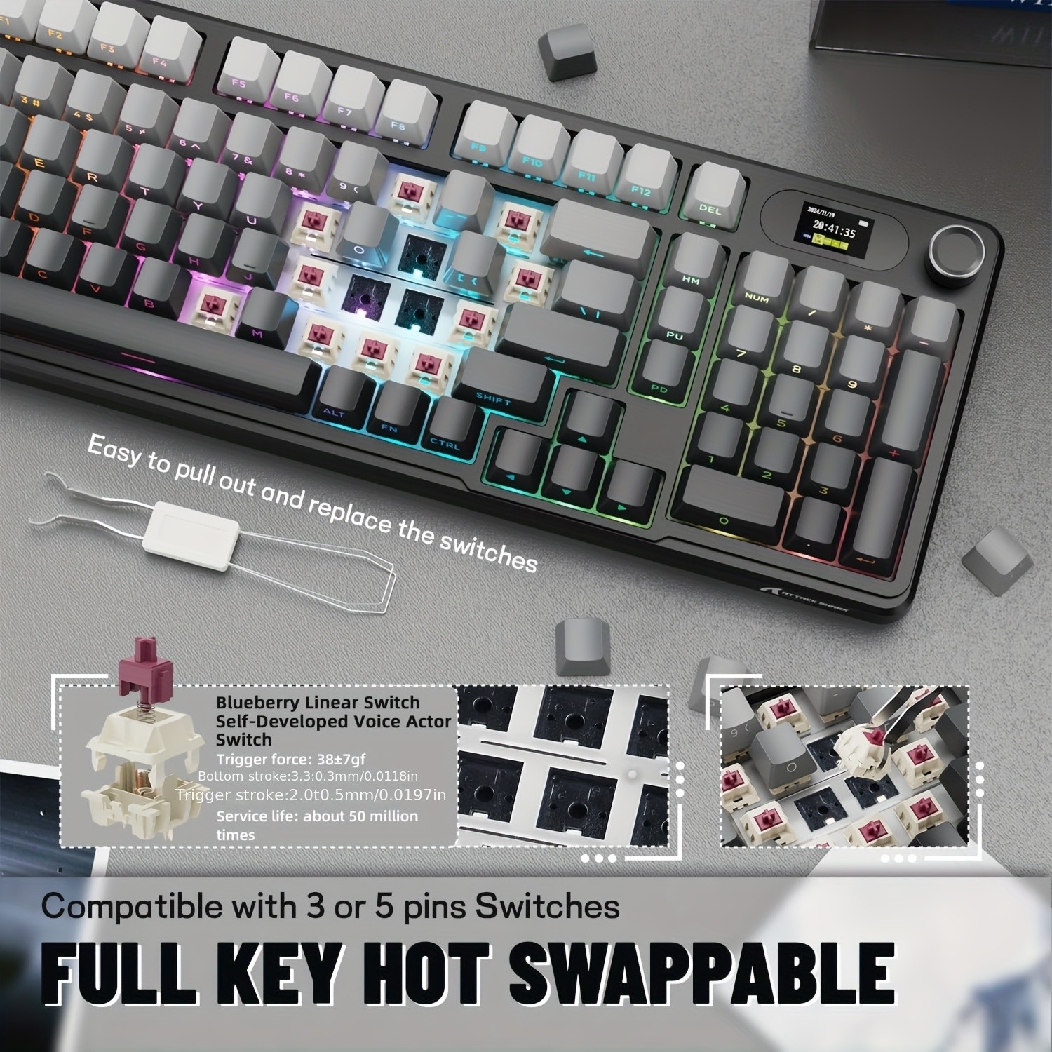 ATTACK SHARK X98PRO Wireless Mechanical Keyboard