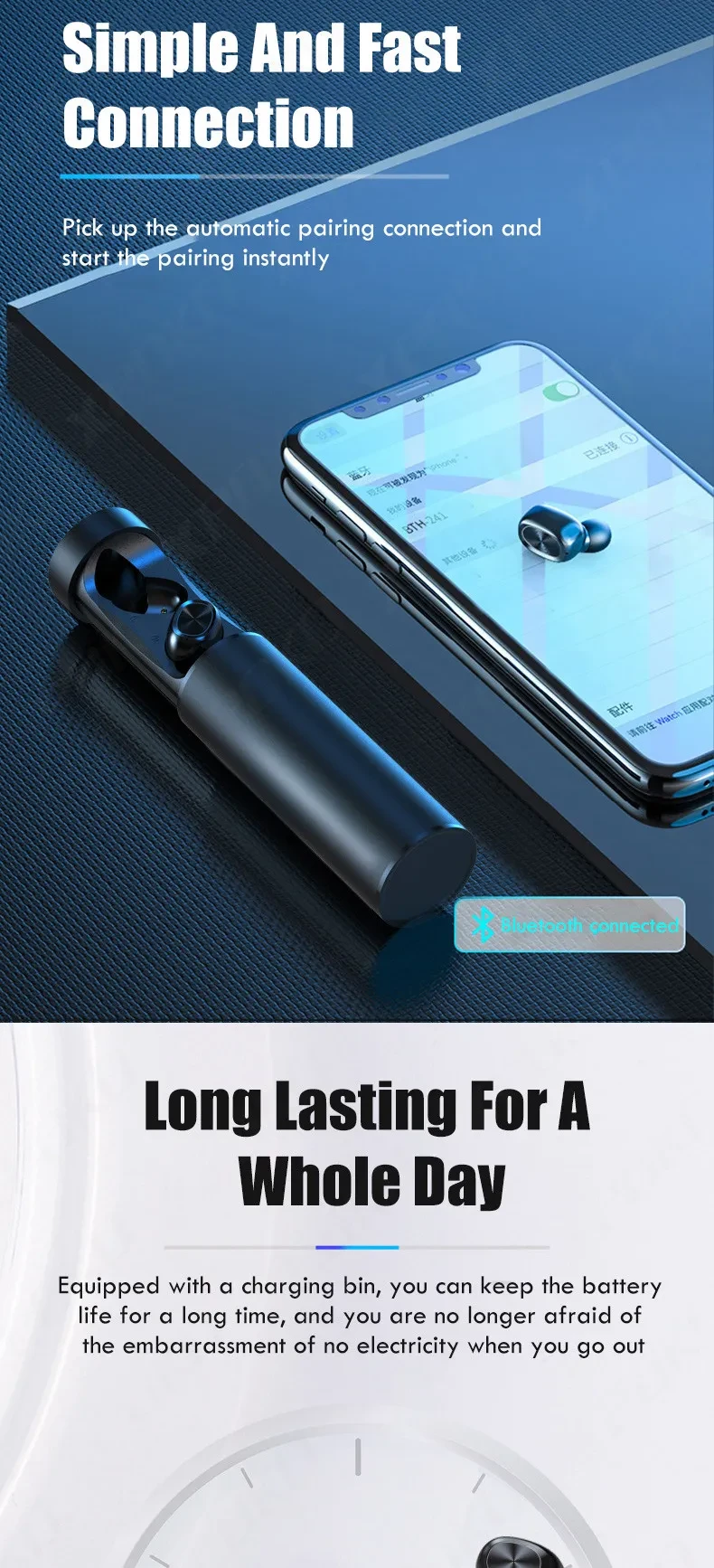 Digital Display Wireless Sports F9 English Bluetooth Headset