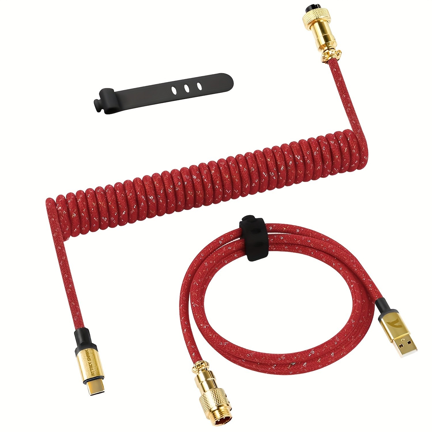 ATTACK SHARK C03 Coiled USB-C Cable