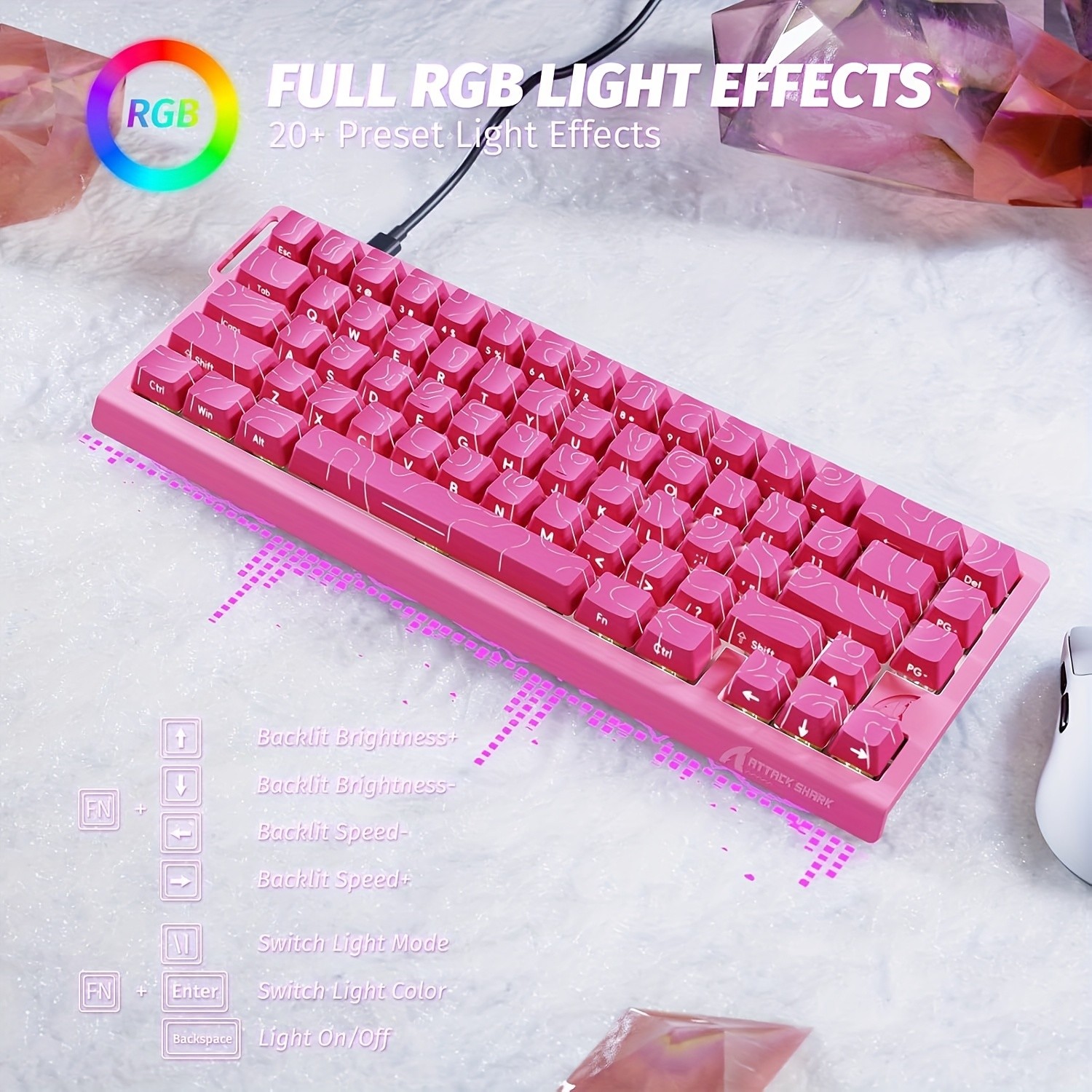 ATTACK SHARK X68 HE 60 % Wired Rapid Trigger Mechanical Gaming Keyboard