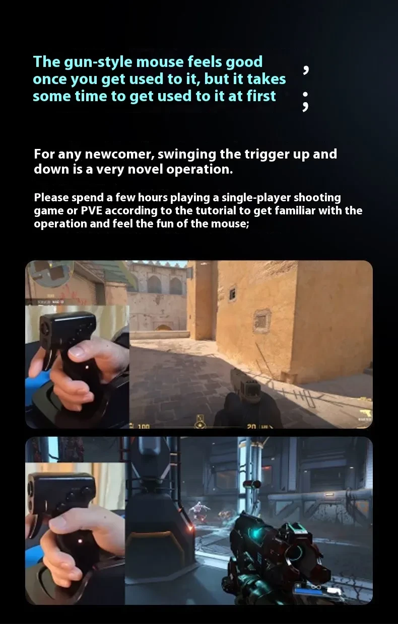 Shooting Game Mouse Gun Type Vertical Handle Grip Trigger Characteristic Pistol Vertical Wired Peripheral Others