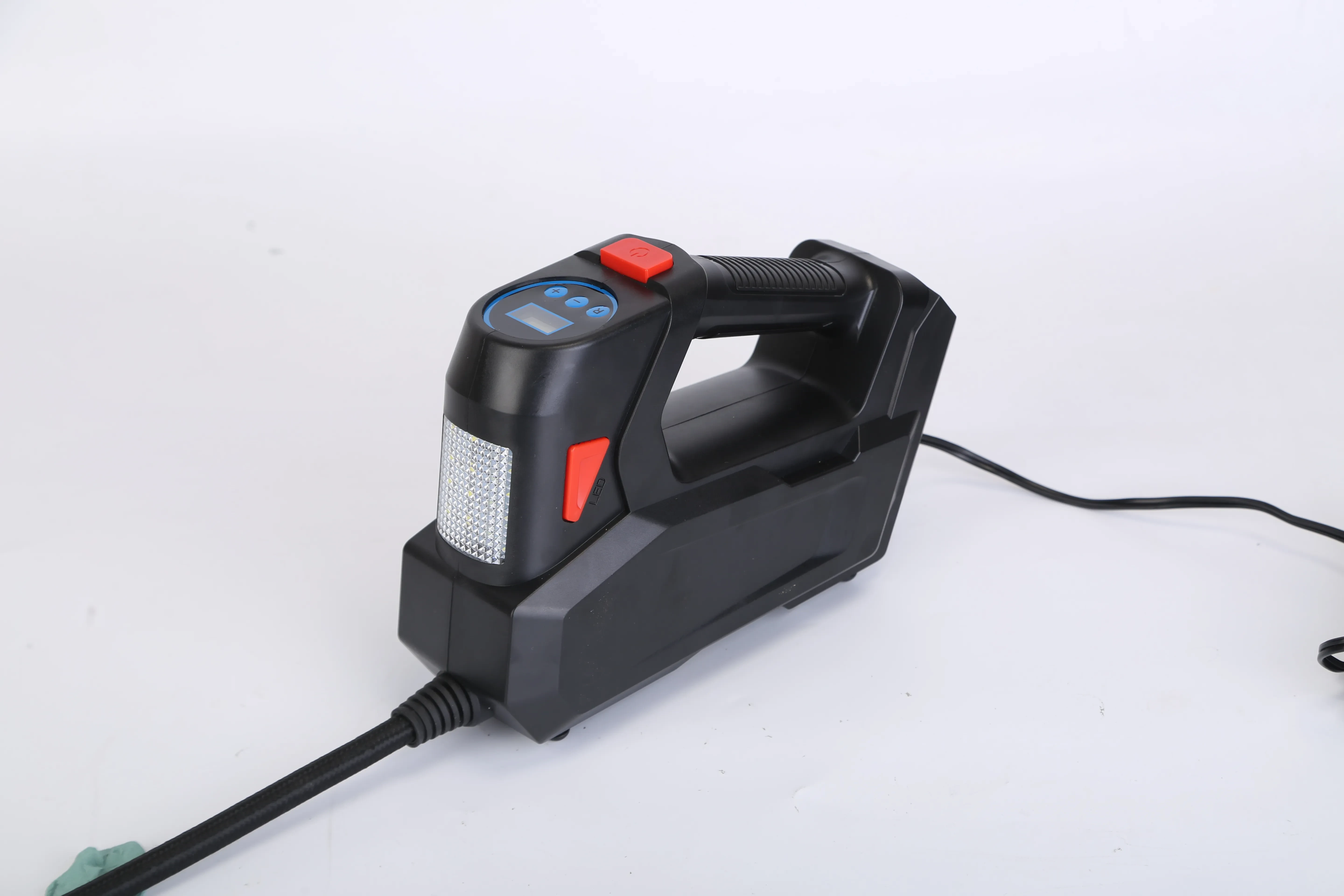 1Pc Portable Tire Inflator 120 PSI Maximum 90W Powered Tire Inflator With Digital Display LED Light Inflatable Nozzle Needle Fuse Air Compressor For Bikes Motorbikes Car Balls