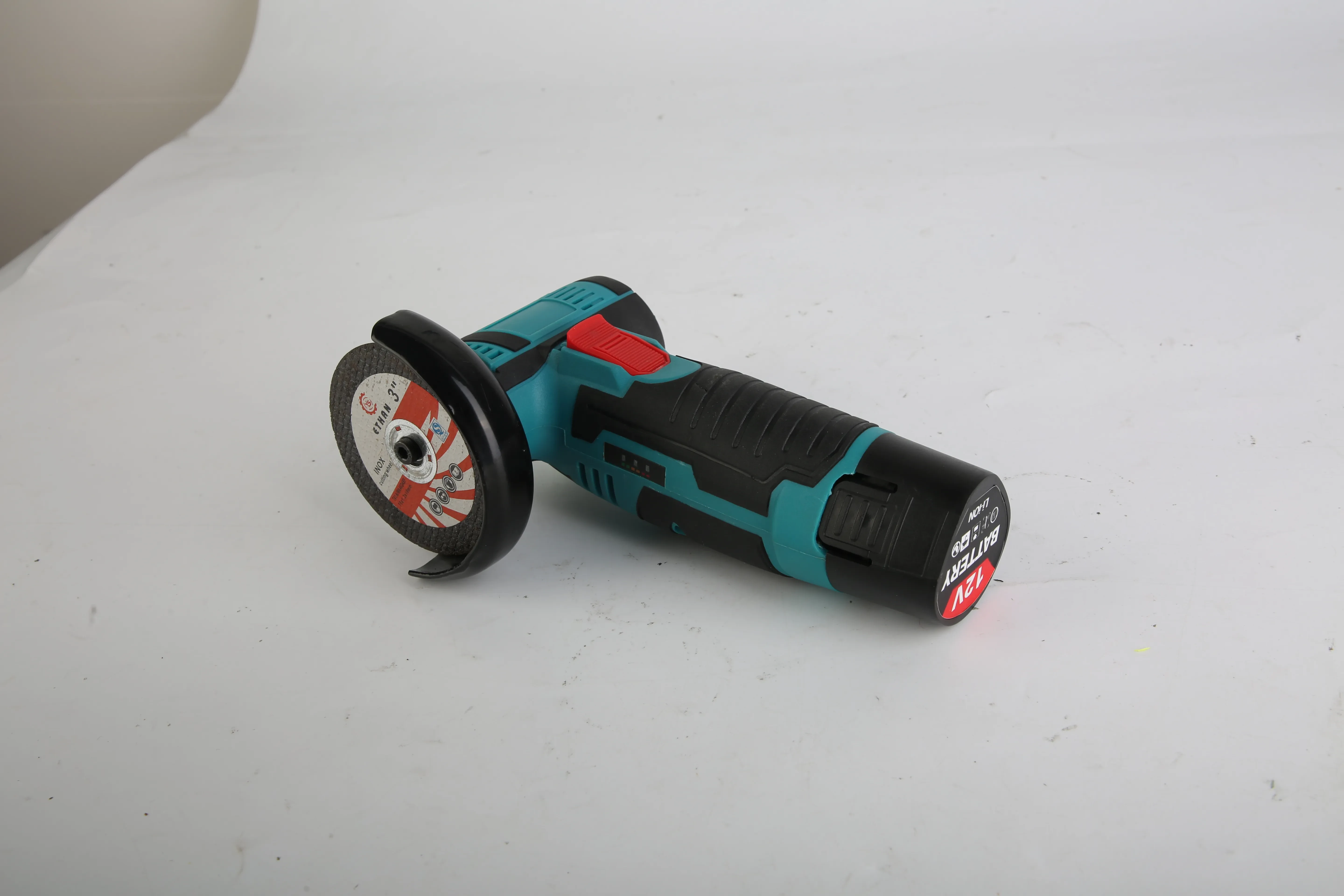 1Set 12V Cordless Mini Angle Grinder Hand Polishing Grinding Machine Cordless Cutter Grinding Tool With 7Pcs Disc 2Pcs 1100mAh Batteries And Charger Hex Key