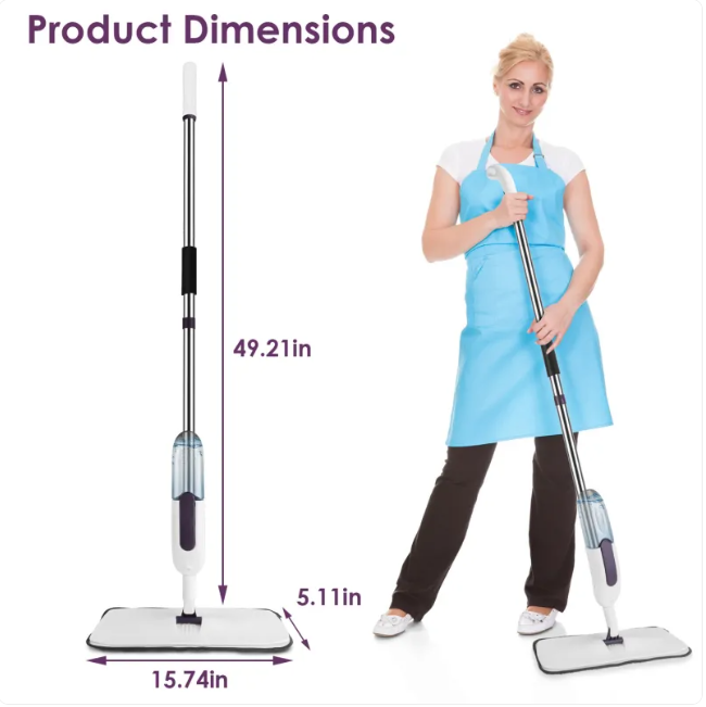 1Set Spray Mop With 3 Machine Washable Microfiber Pads 12OZ Refillable Water Bottle Wet Dry Use Microfiber Mop For Hardwood Ceramic Tiles Laminate Floor Cleaning Commercial Home Use