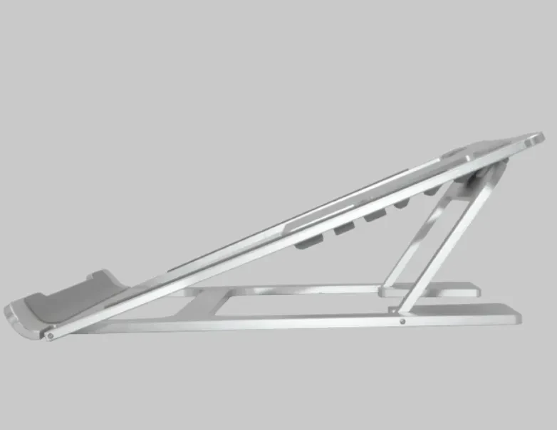 Double silicone height adjustable foldable portable laptop stand desk for a laptop