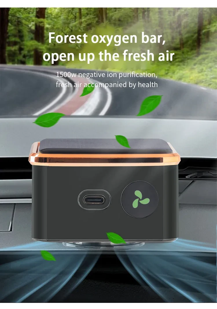 Car Mounted Solar Powered Air Purification Deodorization Sterilization Disinfection Device