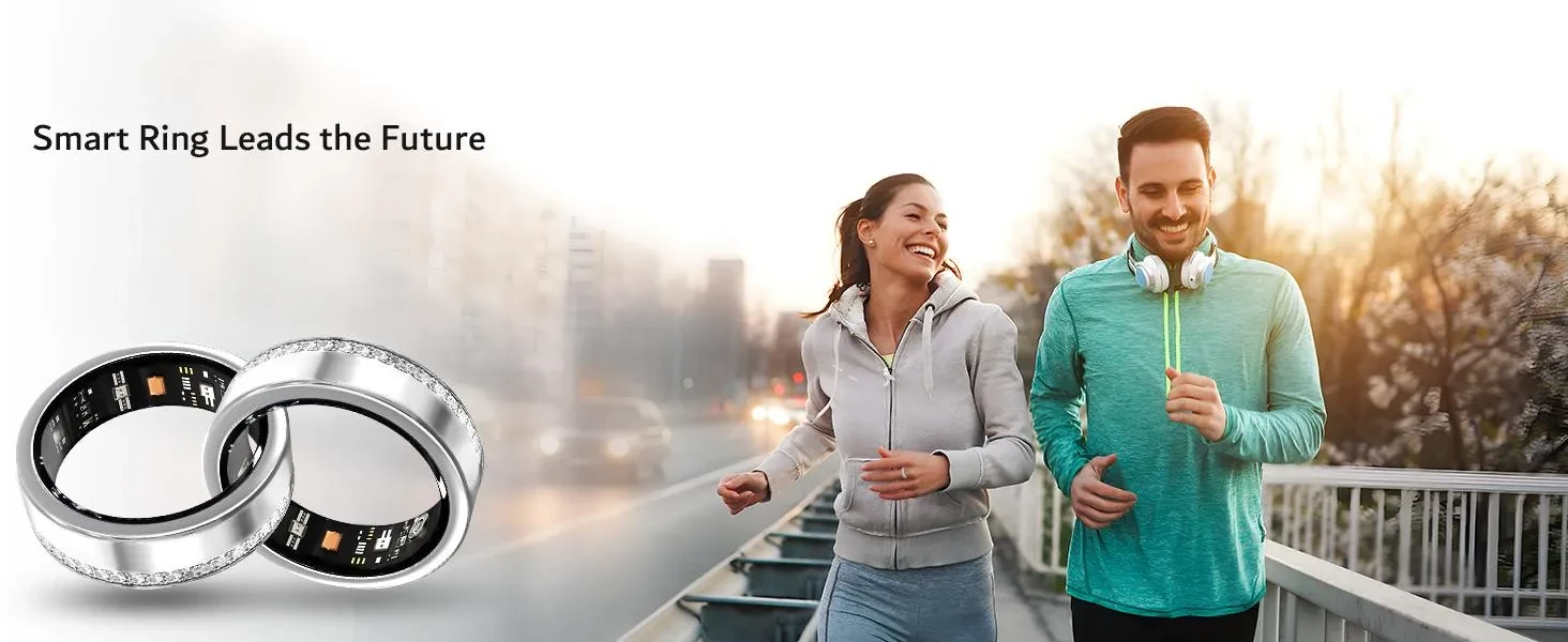 2025 New Smart Ring For Women Luxury Elegant Diamond Ring With Visible Tech Core Heart Rate Sleep Tracker Fitness Health Monitor IP68 Waterproof Compatible