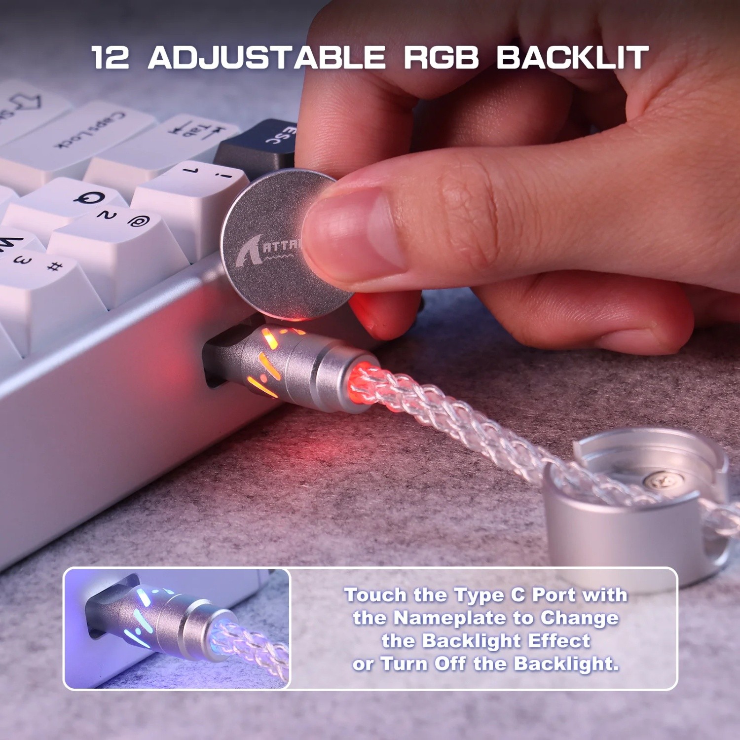 ATTACK SHARK C07 RGB Cable  Magnetic, Smart, and Stylish Power for NZ Setups