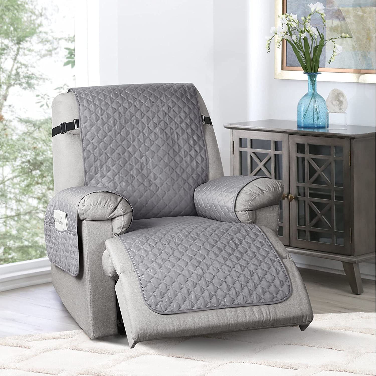 RhombusGuard Waterproof Recliner Slipcover Non-Slip Stretch Furniture Protector