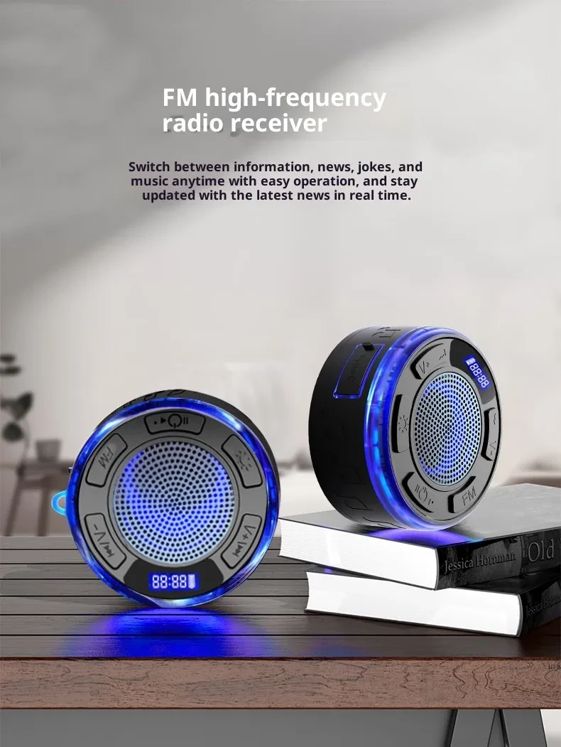 Bluetooth Speaker Bathroom Waterproof Large Suction Cup Mini Wireless Home