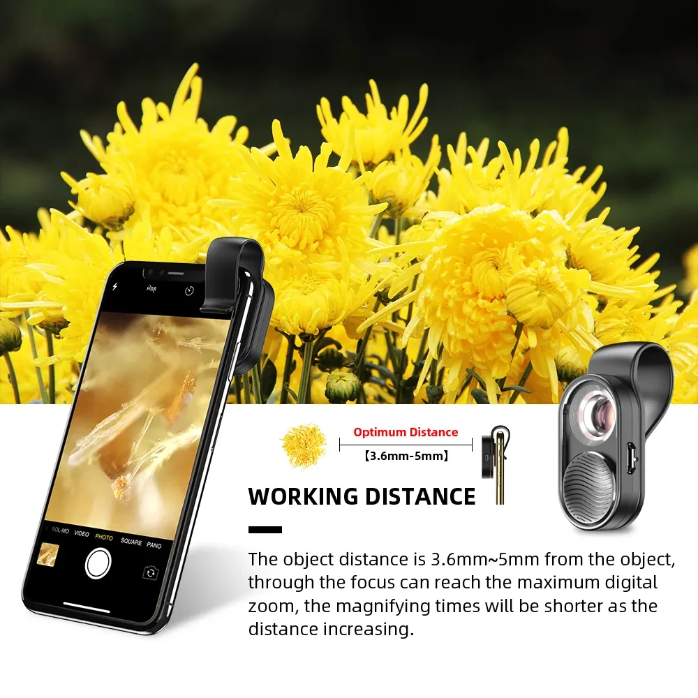 Portable mobile phone microscope