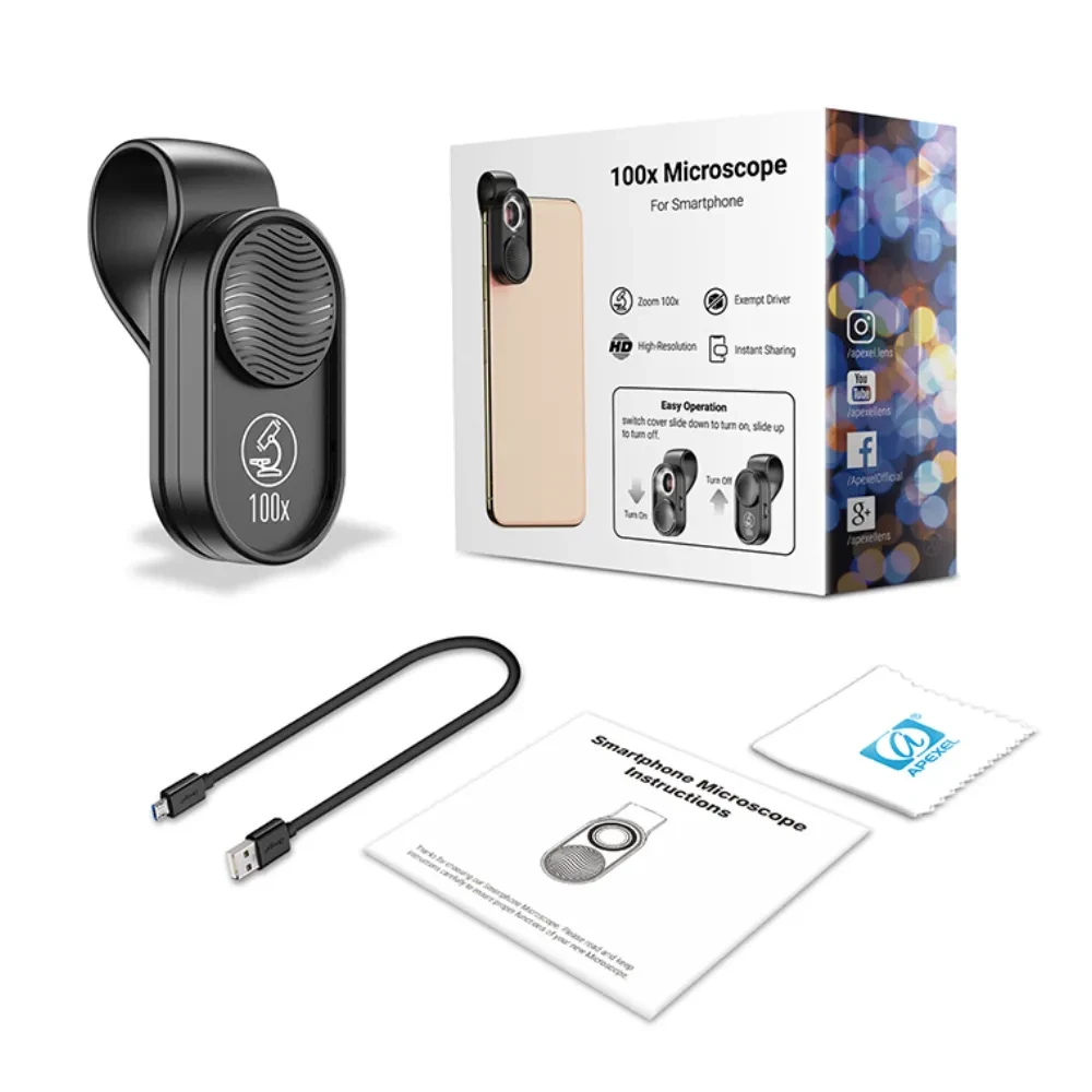 Portable mobile phone microscope